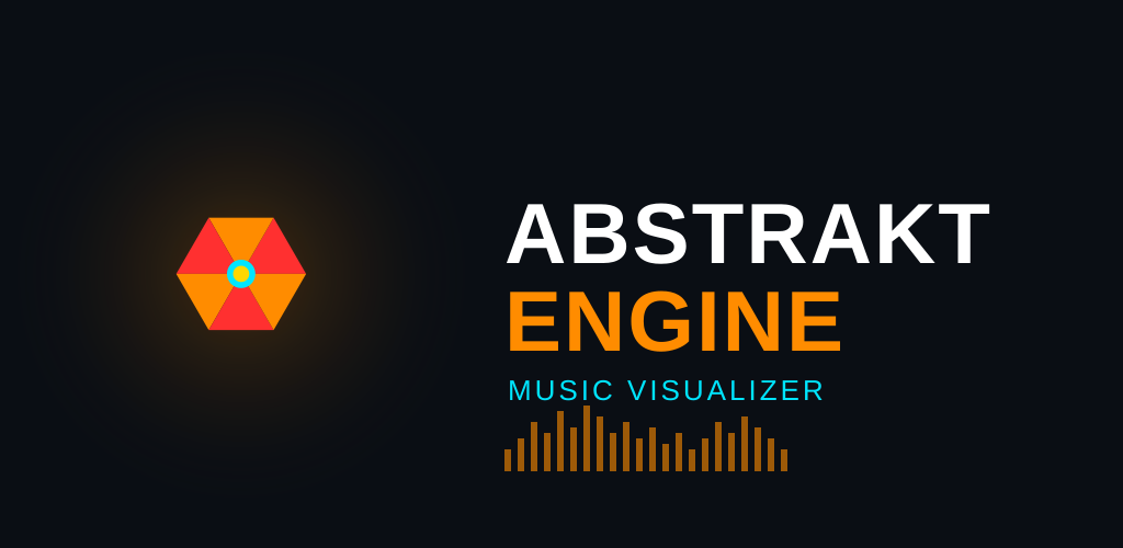 abstrakt engine feature graphic — a glowing kaleidoscope mandala